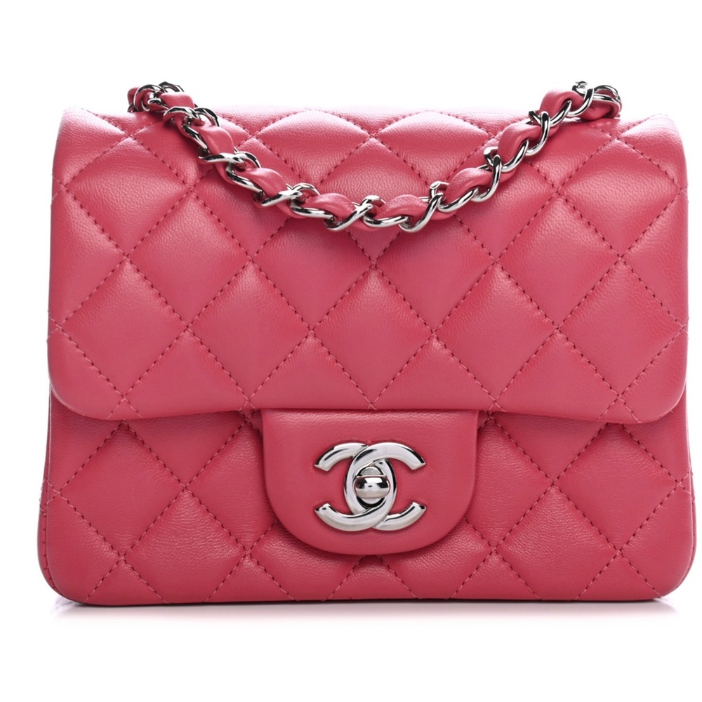 CHANEL pink lambskin square mini bag - Picture 4 of 16